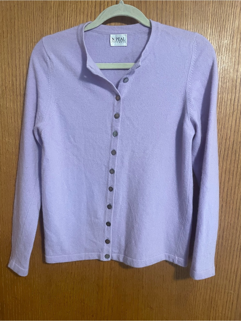 N Peal lavender cashmere cardigan sweater S/M